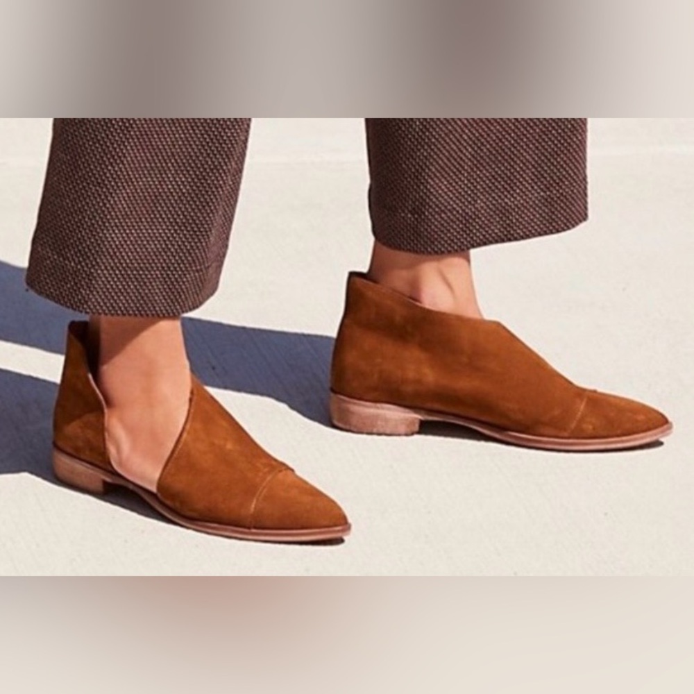Free People Women’s Rust Leather Cut Out Royale Loafers - Picture 6 of 6